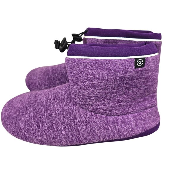 Isotoner Purple Fleece Bootie Slippers Size XL Adjustable Cord For Women jh1778 - Picture 3 of 11